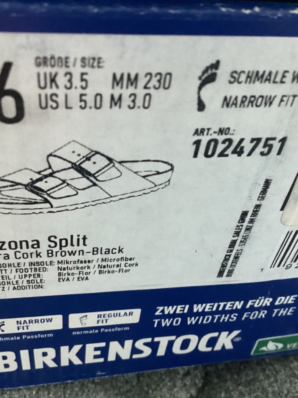 BIRKENSTOCK Women's Arizona Split Birko-Flor Sandals, size US5/ EU36 - Picture 10 of 13